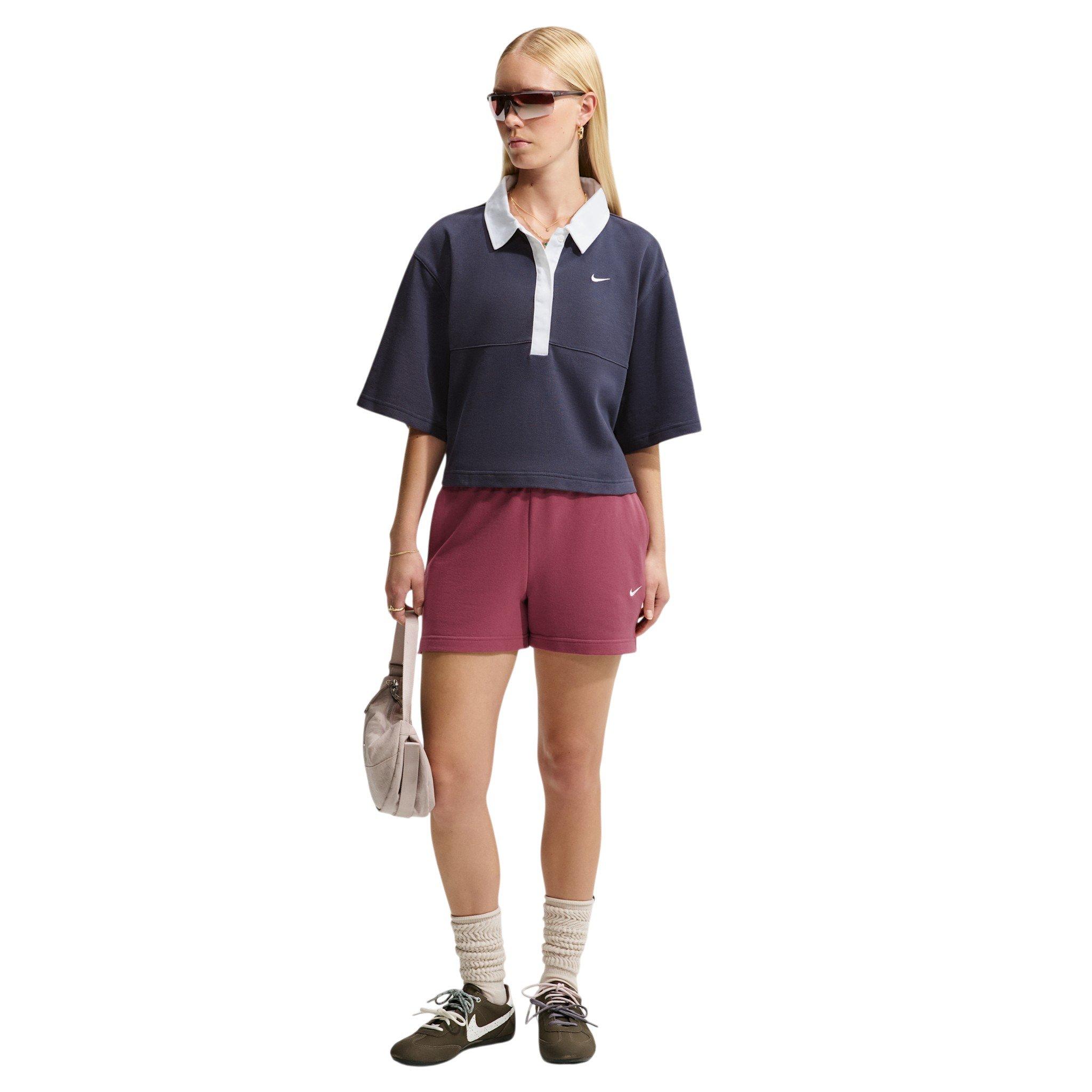 Nike Women's Sportswear Oversized Short Sleeve Polo - Grey/White - GREY/WHITE